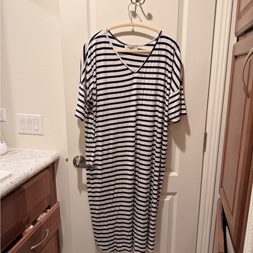 CJLA CJ’s favorite midi dress Navy and White Striped